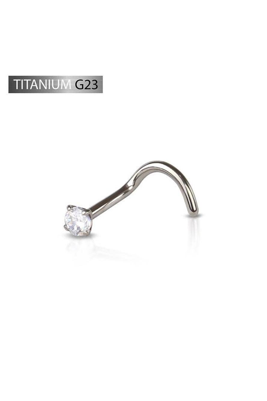 Titanium Nose Screw w/Prong CZ